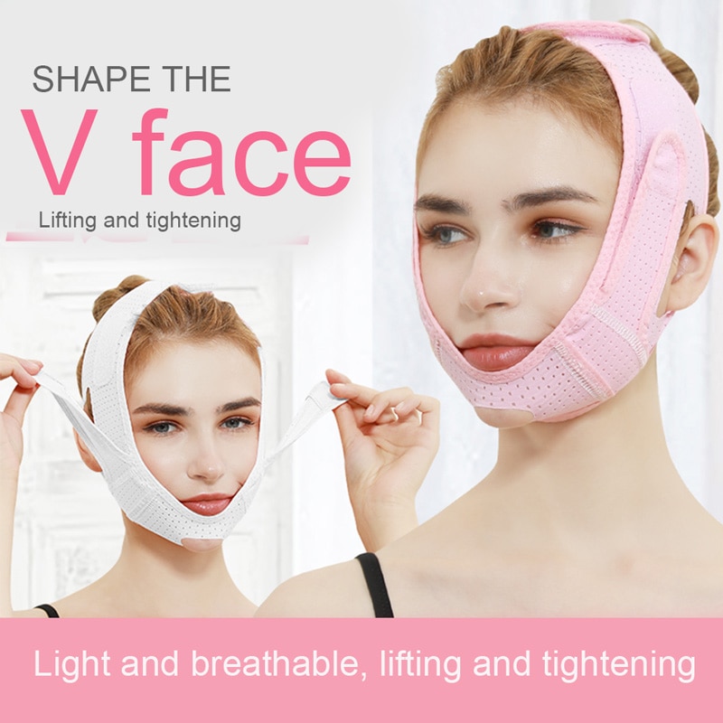Ademend V Gezicht Cheek Lift Up Band Facial Dunne Masker Verminder Dubbele Kin Instantan Vline Vormgeven Bandage Anti Rimpel Bandage