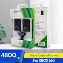 4800mah Rechargeable Ni-mh Batteries + USB Charging Charger Cable For Xbox 360 Wireless Controller EM88 Replacement Battery Pack