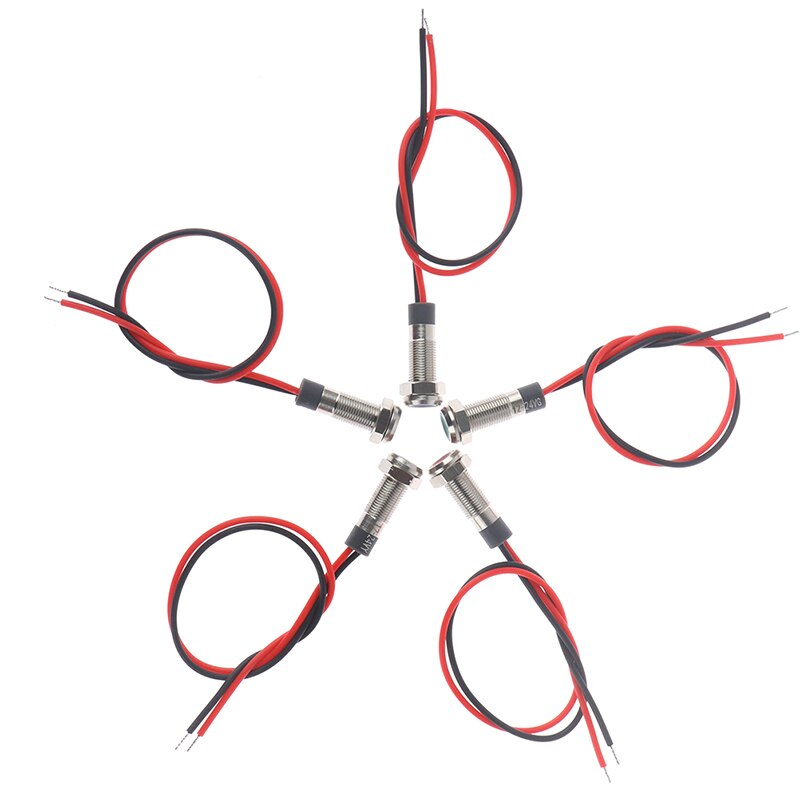 IP67 Waterproof LED Metal Warning Indicator Light 6mm Signal Lamp 3v-6v/12-24V /220v