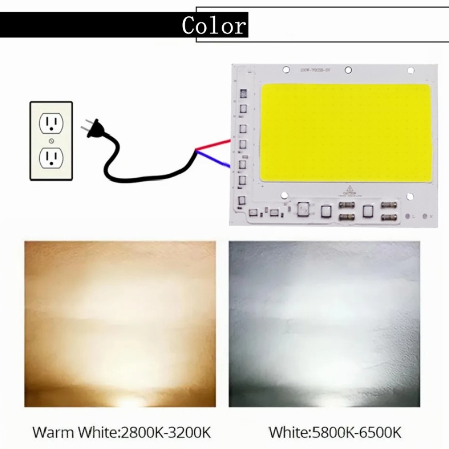 Chip LED COB de 220V, 200W, 100W, 150W, 200-240V, IC inteligente, sin necesidad de controlador, lámpara LED para foco de luz de inundación, fuente de iluminación DIY