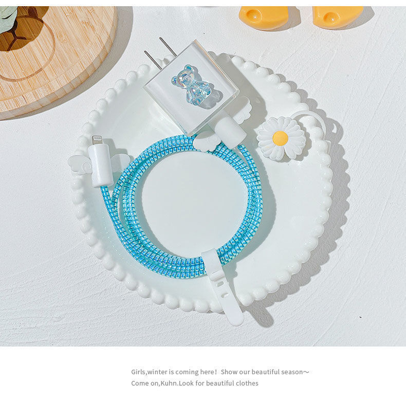 Nowa osłona kabla dla iPhone 12 11 szybkie ładowanie 18/20 W wtyczka ochraniacz kabel danych USB ochrona linii Sprial kabel ochronny: 012