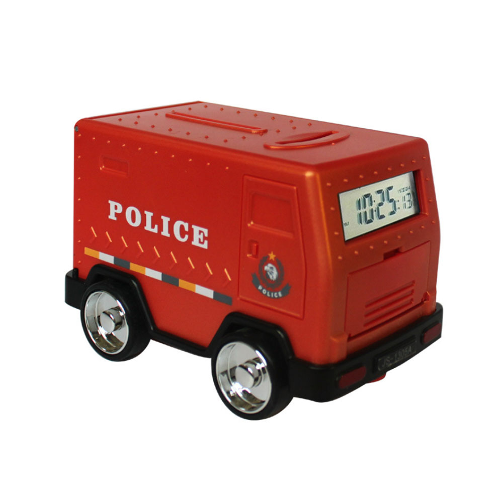 Car Piggy Bank Digital Kids Toy Money Box Saving Deposit Boxes Electronic Clock Enfant Children Cash Coin Safe Truck Clock: Orange