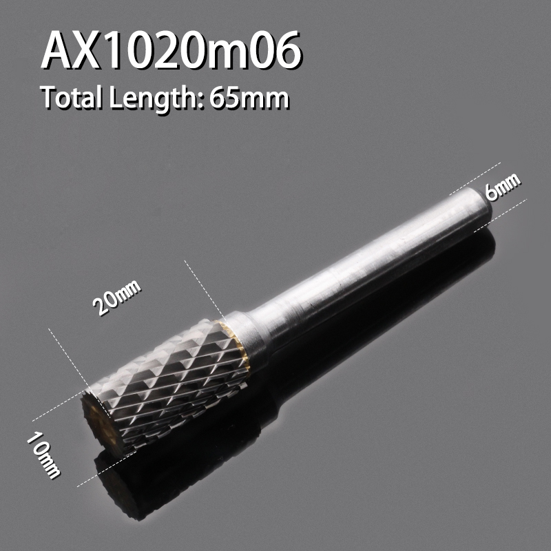 Fraise cylindrique en alliage de carbure 1 pièce lime rotative Double fente sculpture sur bois tête de meulage électrique rotative 3-16mm de diamètre: Rouge