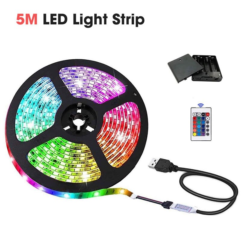 Striscia LED USB DC 5V 1M 2M 3M 5M RGB lampada flessibile retroilluminazione nastro flessibile Decor schermo TV illuminazione di sfondo: 5M LED Light Strip / Waterproof