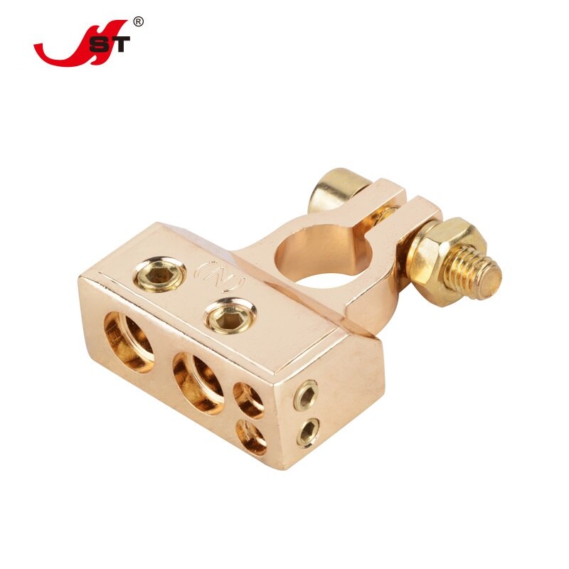 2 Pcs Gold Plated Battery Terminal Connectors 0/2/4/8/10 Gauge Positive Negative Auto Car Marine Battery Terminal Connectors