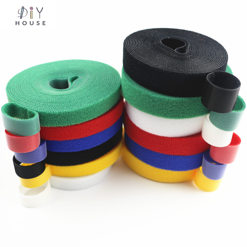 3 M Reusable Nylon Adhesive Fastener Tape Back to Back Power Wire Hooks Loops Fasteners Cable Ties Curtain Straps Magic Tape