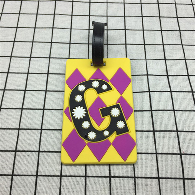 Carta creativa accesorios de viaje Etiqueta de equipaje de dibujos animados de Gel de sílice maleta ID dirección titular de equipaje de embarque etiquetas portátiles Labe: 17