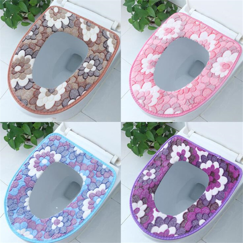Zacht En Comfortabel Flanel Gedrukt Toilet Sseat Wasbare Toilet Seat Cover Top Cover Pad Badkamer Decoratie