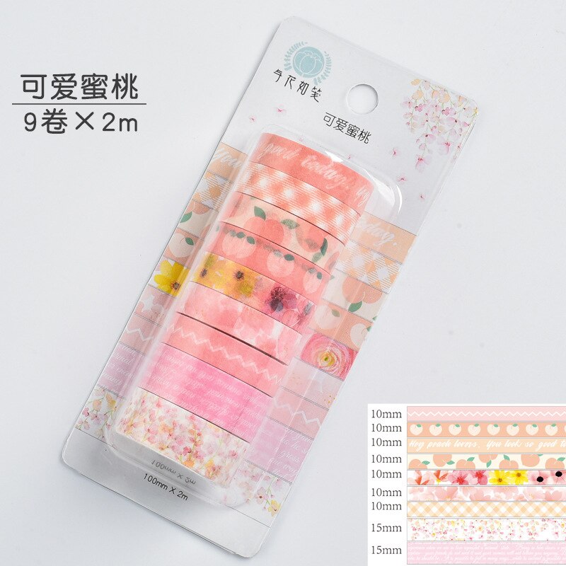 Washi tape kirsebærblomst vaskebånd brevpapir sommerdekorasjon washi tape sett cintas decorativas blomst maskebånd: Jd -362-4