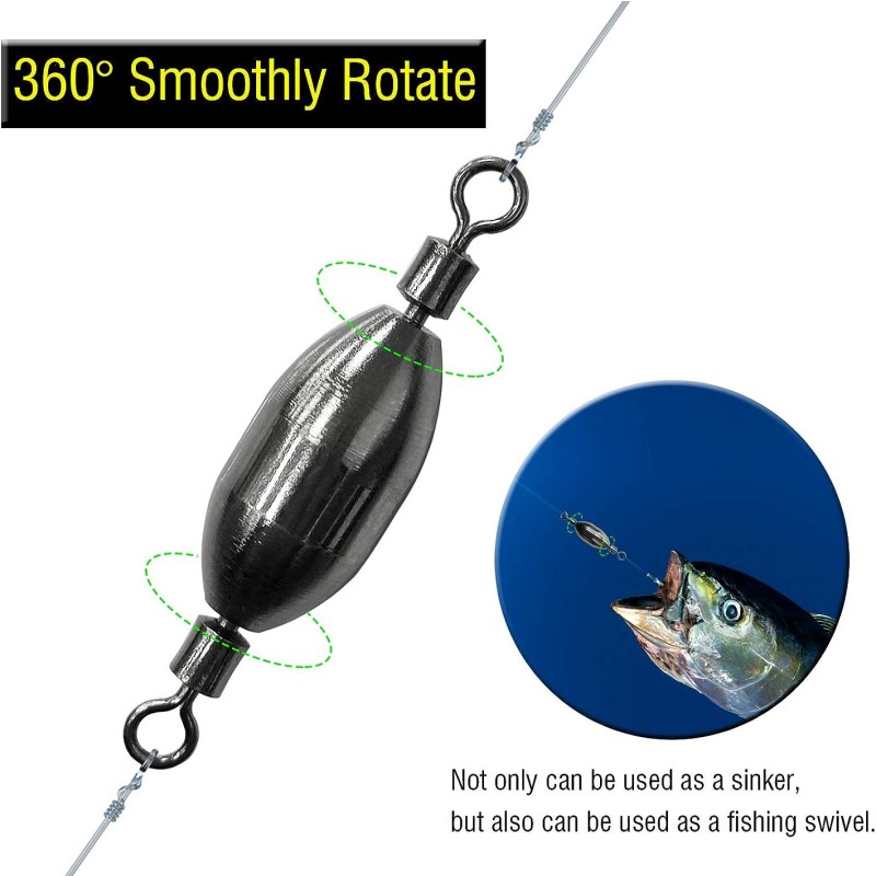 10 pièces poids de pêche pivotant balle plombs roulant en laiton pendentif contrepoids amovible rapide plomb pour eau douce salée