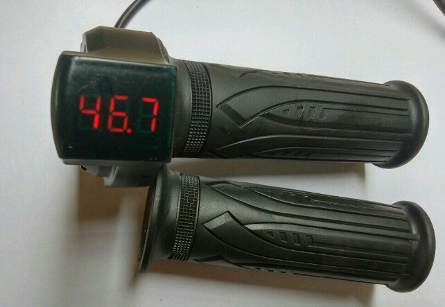 Twist throttle met digitale display 12-84v voor elektrische scooter onderdelen bike accessoire driewieler rolling stuur MTB voltmeter: black3