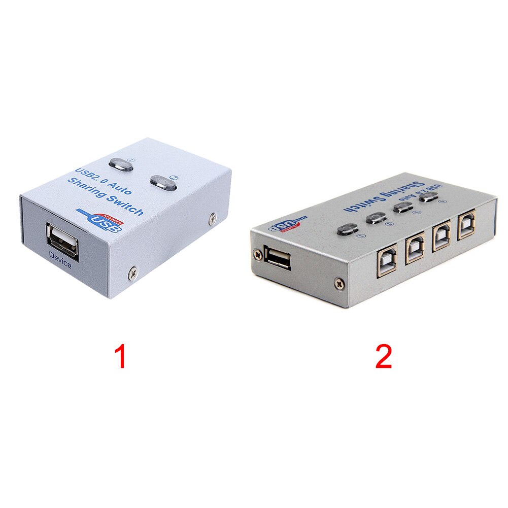 USB 2,0 Metall 2 Hafen Drucker teilen schalten Hub Gerät Zubehör Adapter Kasten Computer Automatische Splitter Elektronische PC Büro