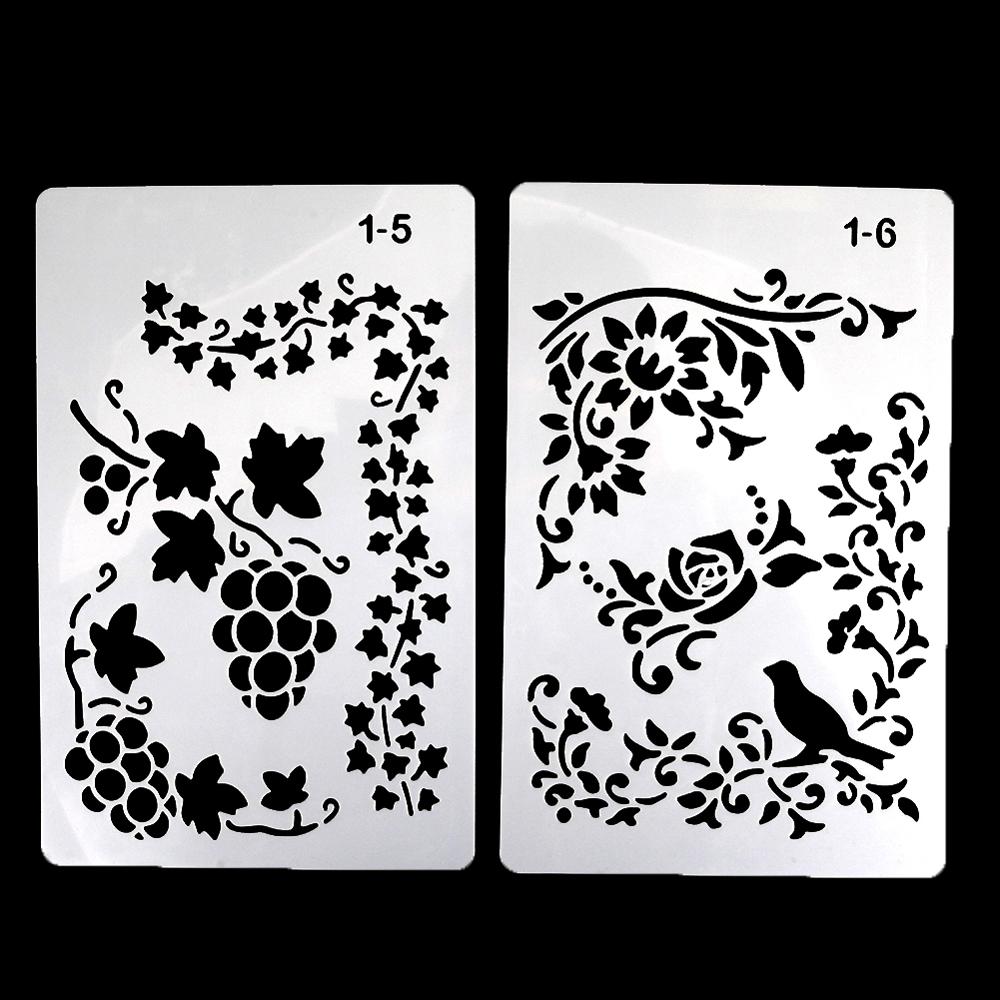 12 DIY Malerei Vorlage Hohl Graphics Home Wand Malerei Dekoration Sammelalbum Album Tagebuch Zeichnung Präge Schablonen