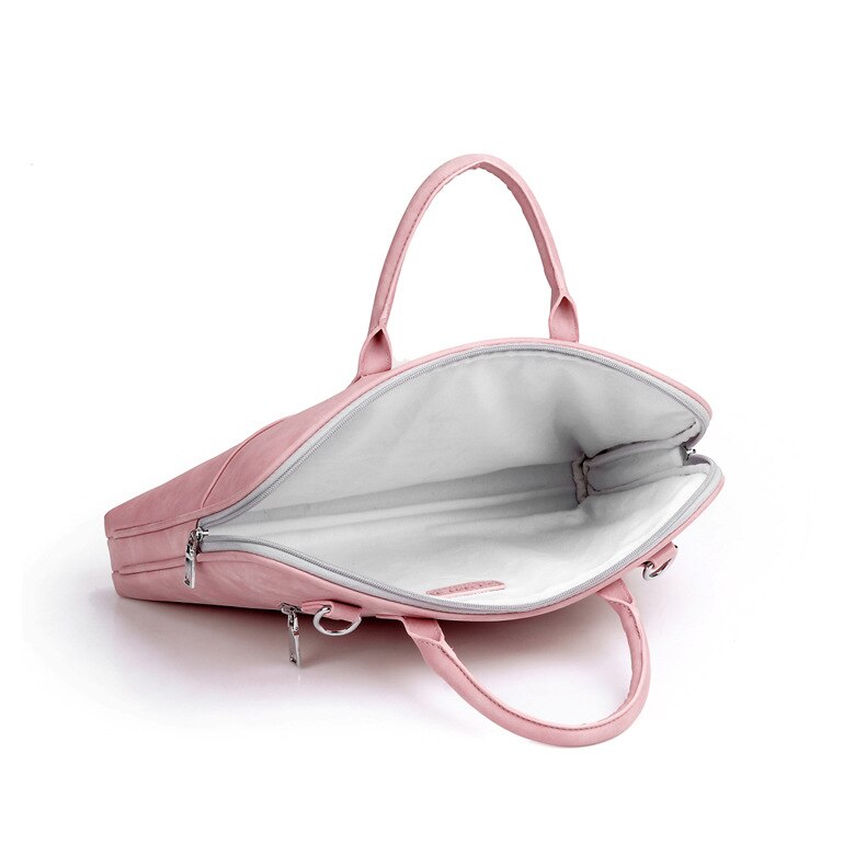 Waterproof PU Leather Laptop Case 13 14 15 Inch Business Handbag Notebook Tablet Briefcase with One Extra Adapter Bag