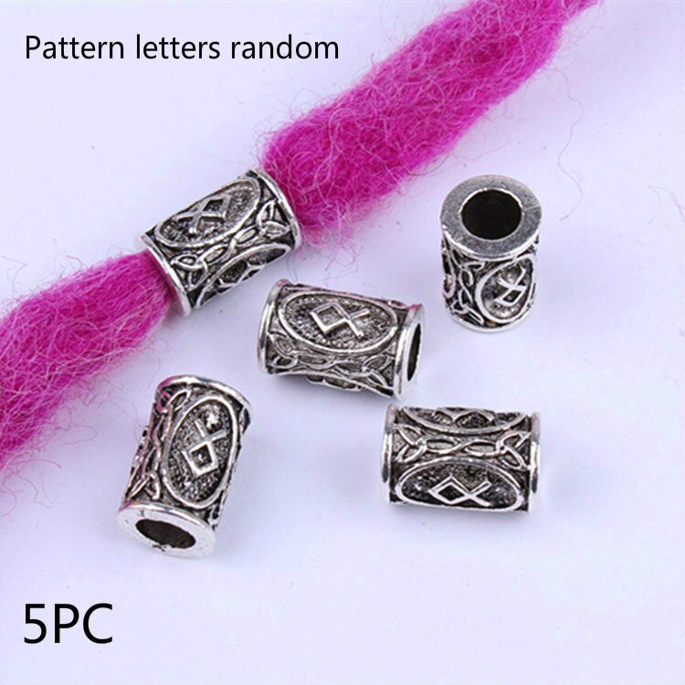 1-5 stücke Wikinger Rune Haar Bart für Haar flechten Schmuck, Der Haar Bart Handwerk Schmuck DIY Große See perle Zubehör: 5Stck   Nein.8