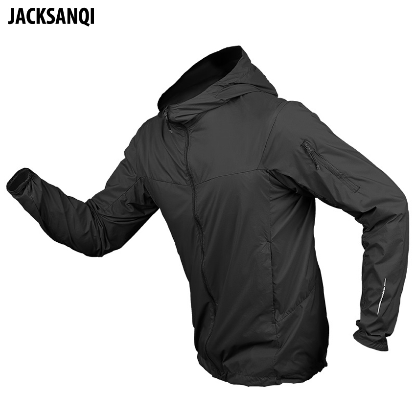 JACKSANQ Men's Hiking Hooded Quick Dry Skin Clothing Outdoor Sport Sun Protection Camping Trekking Climbing Male Overcoat RA340