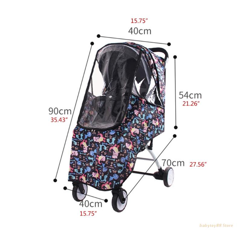 Y4UD Regenjas Kinderwagen Veilig Kind Wind En Regen Universele Maat Zichtbaarheid 1Pc