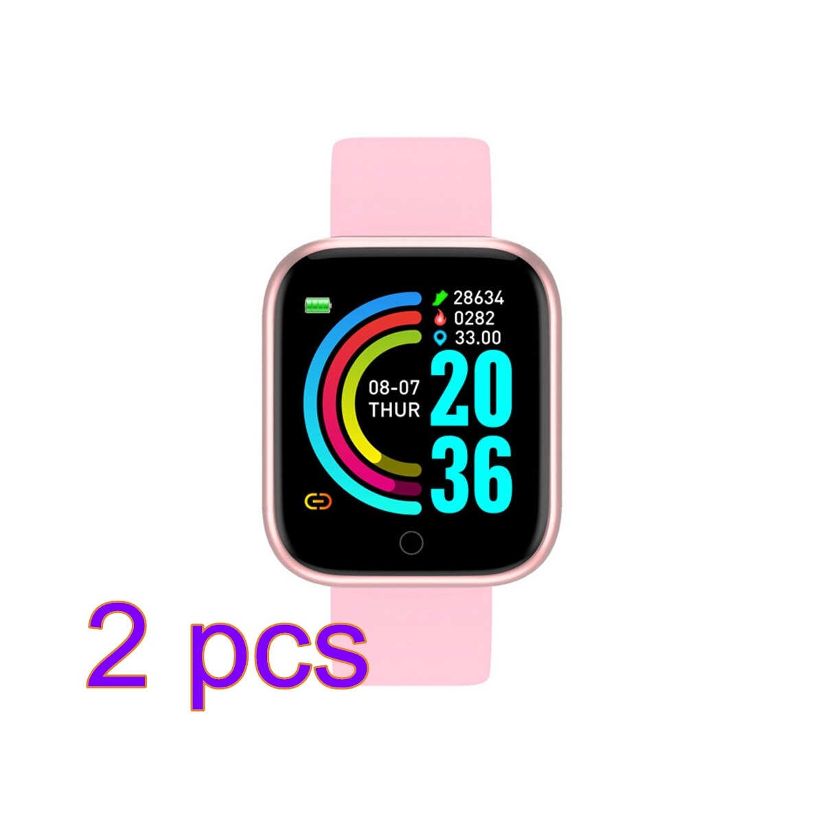 2 PCS Y68 Smart Watches D20 Fitness Tracker Blood Pressure Smartwatch Heart Rate Monitor Bluetooth Wristwatch for IOS Android: 03