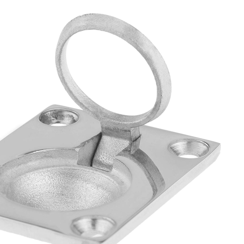 48 X 38Mm Boat Locker Hatch Latch Cabinet Flush Mount Ring Pull Handle Marine Surfing Hardware 316 Stainless Steel