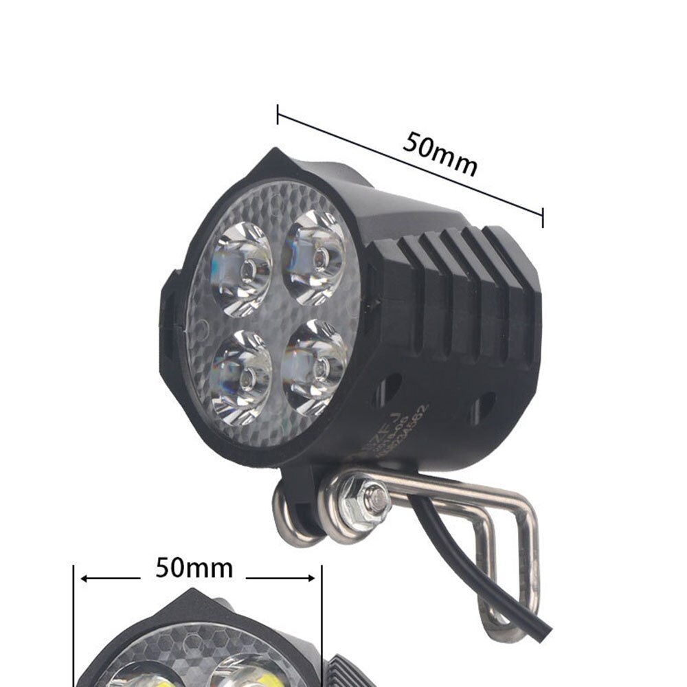 Elektrische Fiets LED Koplamp 12 W 36 V 48 V 72 V 80 V Waterdichte E Bike Front Light Zaklamp 4-LED Verlichting met Hoorn voor Ebike