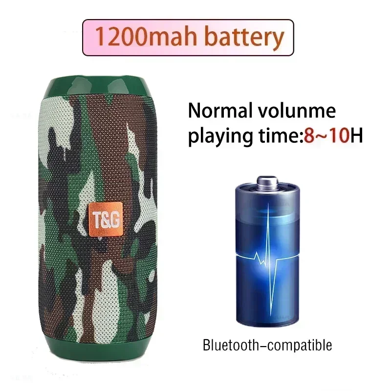 Altoparlante portatile Subwoofer senza fili compatibile con Bluetooth Altoparlante esterno impermeabile Supporto circondare stereo Radio FMTF