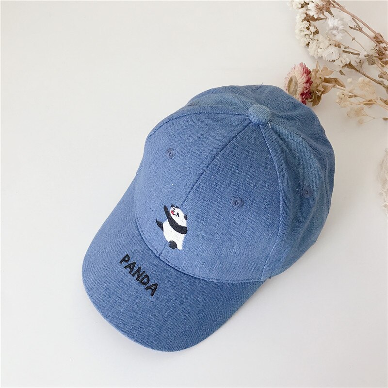 Casquette de Baseball pour bébé, coréenne, printemps été, extérieur, lettres brodées, Animal de dessin animé, chapeau pour enfant en bas âge, garçons et filles de 2-7 ans: blue