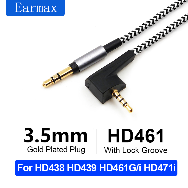For Sennheiser HD461 HD438 HD439 HD461G HD461i HD471i Earphones Replaceable 3.5mm to 2.5mm Nylon Braided Upgrade Cable
