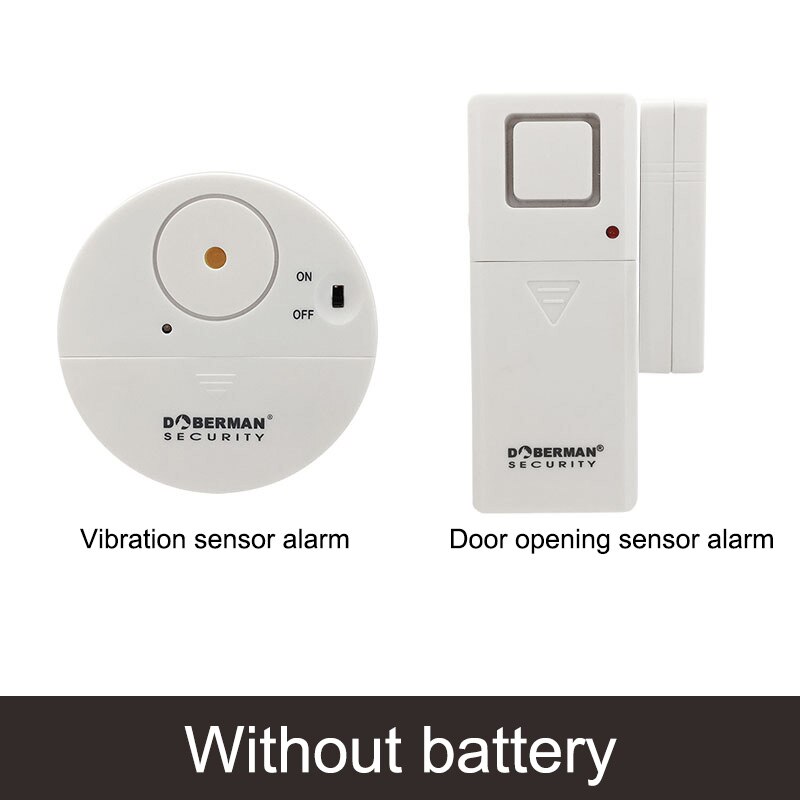 1-5pcs Door Window Security Alarm Ulrta-Slim Warning Wireless Alarm Vibration Sensor for Home Security Protection Alarms System: AB White2 2Pcs