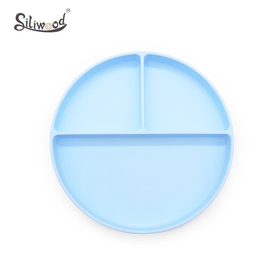Vauvan astiat silikonilautanen imutarjotin liukueste minimatto taapero astiasto lasten astiasto lasten vauvanruokien syöttökulho: Sininen levy