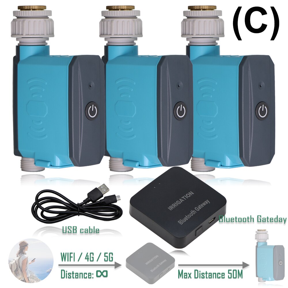 WIFI Bluetooth Garden Water Timer Automatic Drip Irrigation Controller Smart Home Google Assistant Programmable Sprinkler System