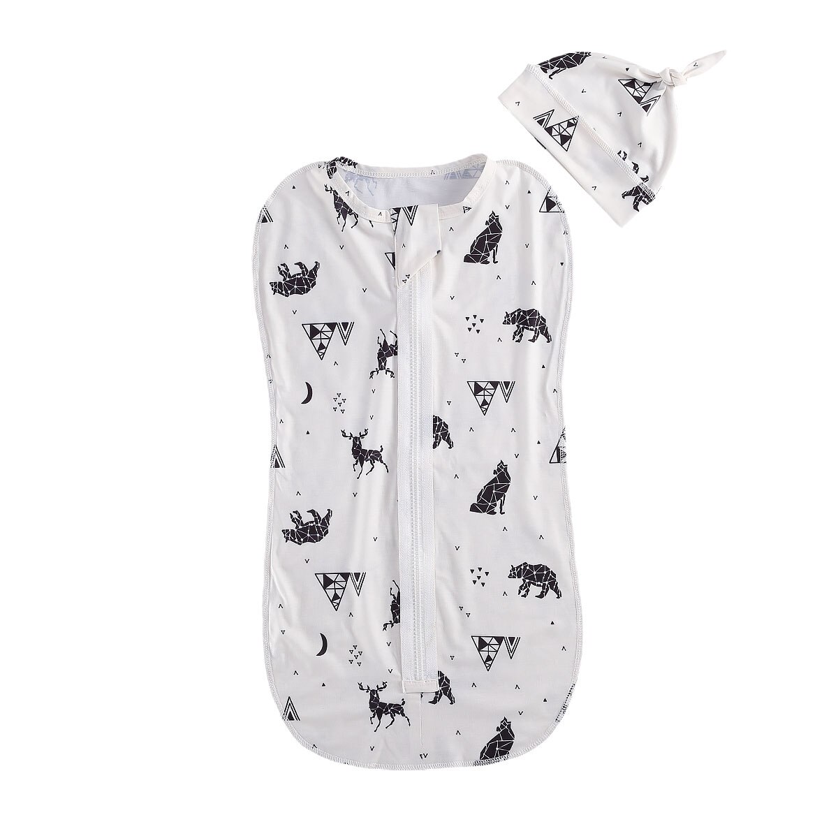 Herfst Baby Jongens Meisjes Slaapzakken + Hoeden 2 Stuks Cartoon Print Rits Deken 7 Kleuren: 5 / 0-3M