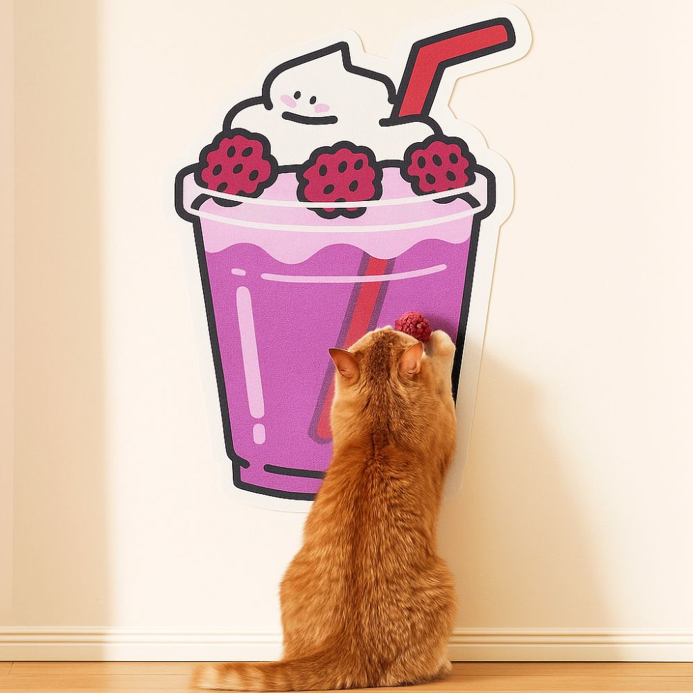 Self-Adhesive Cat Scratcher Cartoon Wear-Resistant Wall Scratching Pad Non Shedding Wall Mounted Felt Grabbing Board Home