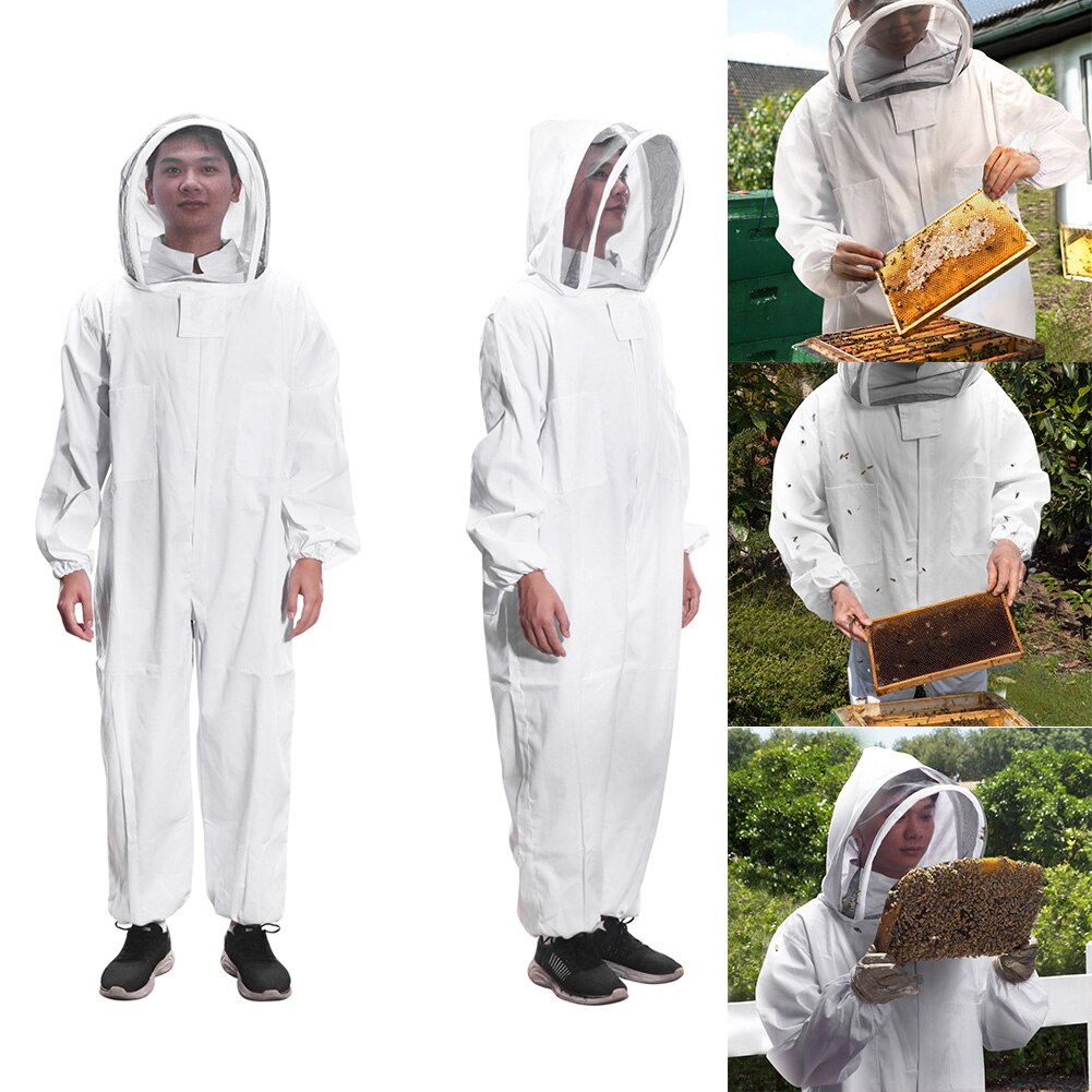 Los apicultores de cuerpo completo de la apicultura ropa protección de las abejas apicultura traje de seguridad velo sombrero vestido todo el cuerpo equipo