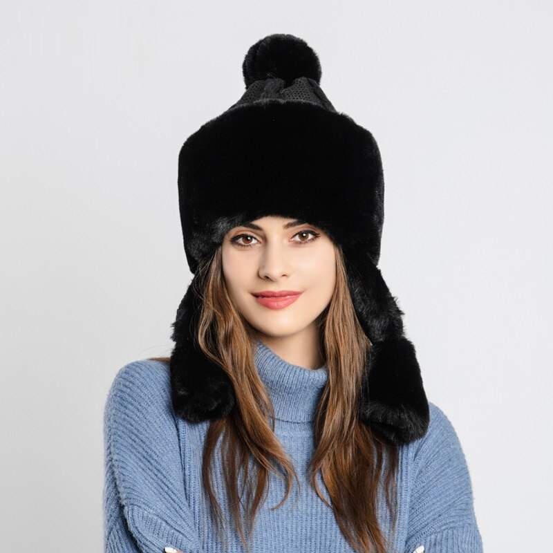 Cappello Invernale Donna In Finta Pelliccia Con Paraorecchie – Antivento, Caldo, Per Sci, Ciclismo E Neve (Taglia Unica 56-60cm) - 2