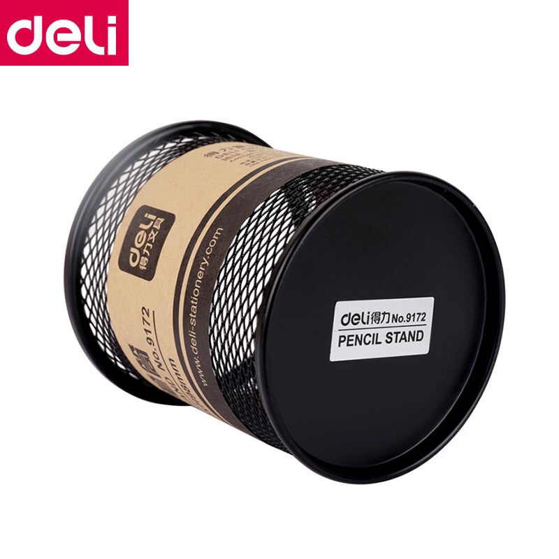Deli 908 metal pencil stands mesh pen holder desktop stationery metal pen stand