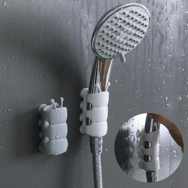 Caterpillar insecte forme pluie pomme de douche support de support fixe chauffe tasse Base eau cadre Silicone buse d'aspiration salle de bain soutien-gorge N1I4