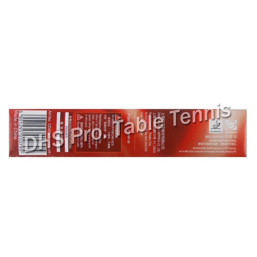DHS 3-Stern D40 + Tischtennis Bälle (3 Sterne, neue Material 3-Stern Gesäumt Wird ABS Bälle) Kunststoff Poly Klingeln Pong Bälle