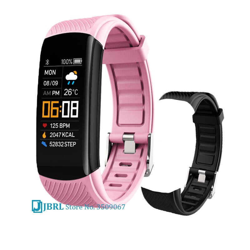Meisjes Jongens Digitale Horloge Ecg Kids Digitale Horloge Kinderen Digitale Klok Tieners Android Ios Body Temperatuur IP67 Waterdicht: C5s pink add stap