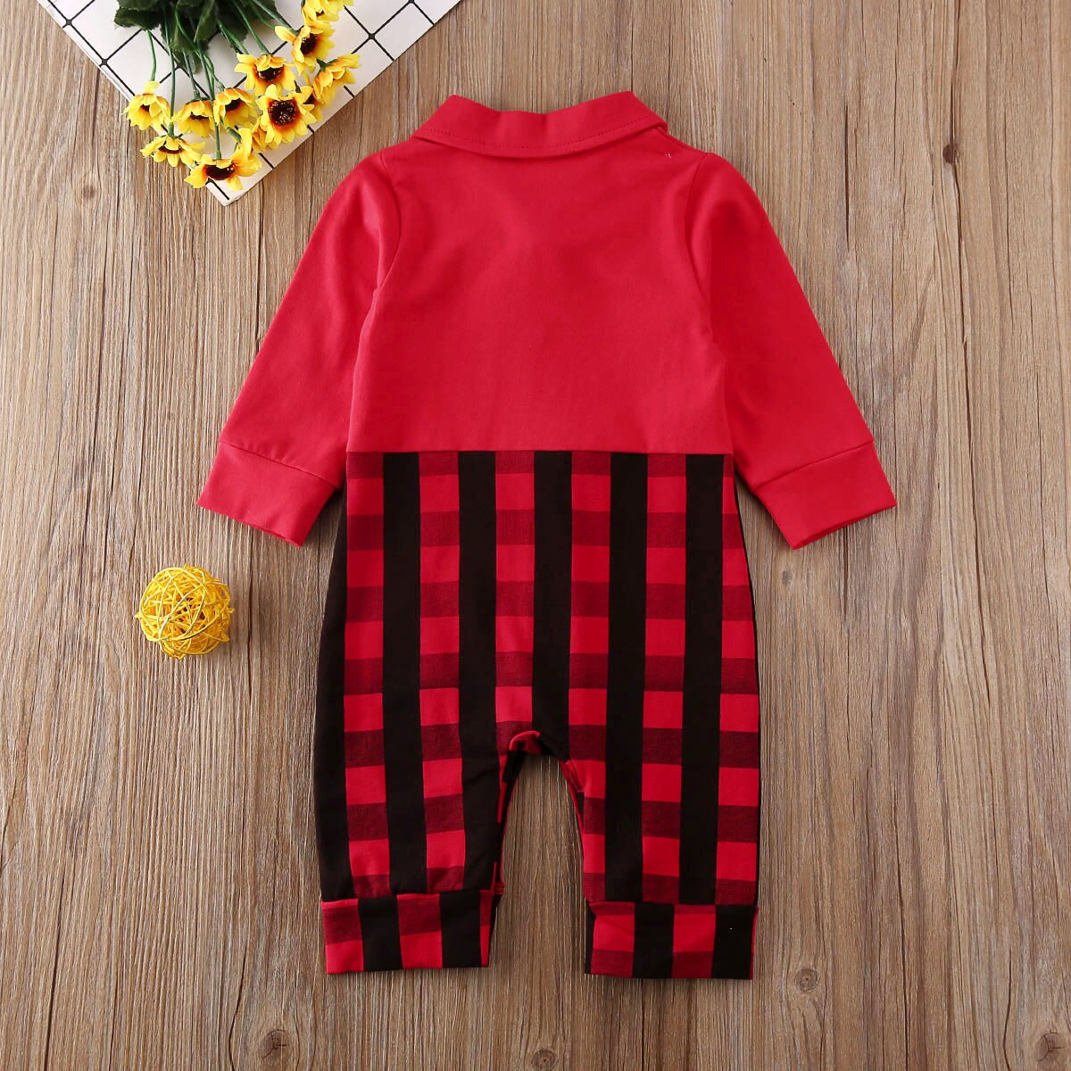 Sisters Brothers Matching Kids Baby Rompers 0-18M Boys Girls Christmas Plaid Print Long Sleeve Romper Outfits