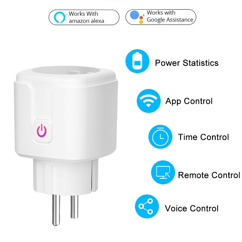 WiFi Smart Socket WiFi Plug EU Wireless Remote Voice Control Power Energy Monitor Outlet Timer for Alexa Google Home Tuya Hub: 16A EU PLUG / 3 PCS