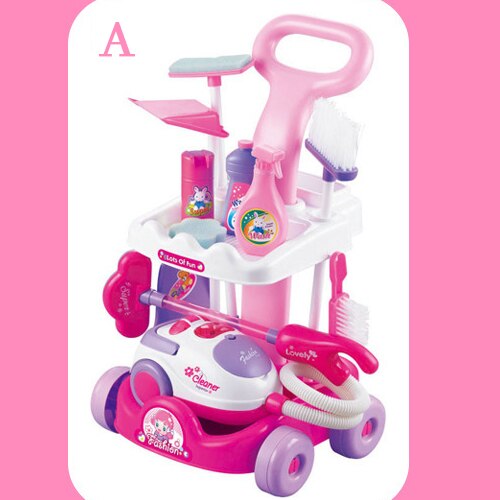 Børns sæt hjem simuleret vogn rengøringsværktøj støvsuger små husholdningsapparater legetøj ryster små legetøj: -en