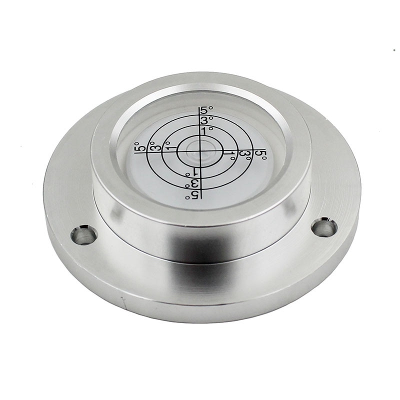 Universal Flange Spirit Level Bubble Circular Bubble Level Bullseye Matal Protractor Horizontal Measuring Instruments