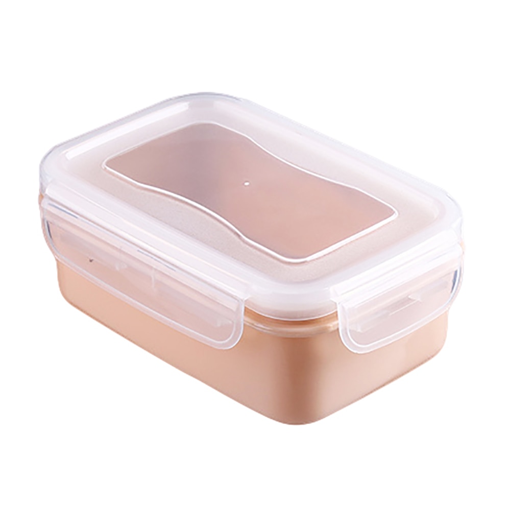 Runde/Rechteck Mittagessen Kasten Kunststoff Vorrats-Kasten Lebensmittel Lagerung Container Lebensmittel Container Bento Kasten Küche Vorrats-Organizer: Rosa Rechteck