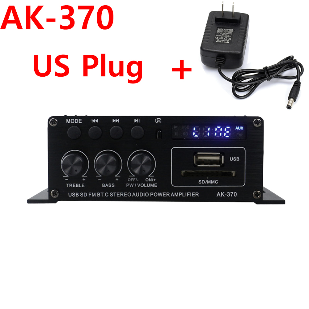 AK370 Bluetooth Verstärker Klang Ampere HIFI 2,0 Kanal Bass und HöHenne Einstellung für RCA SD USB Blitz Antrieb USB Audio- Eingang DC12V: orange