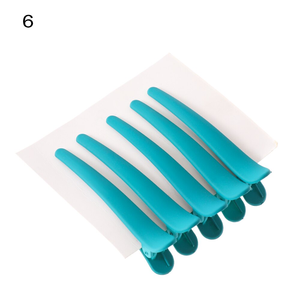 6Pcs Metal Duck Mouth Hairdresser Hair Clip Salon Hair Clamps Hairdressing Pro Section Hair Clips Hair Styling Accessories: 5Pcs 5
