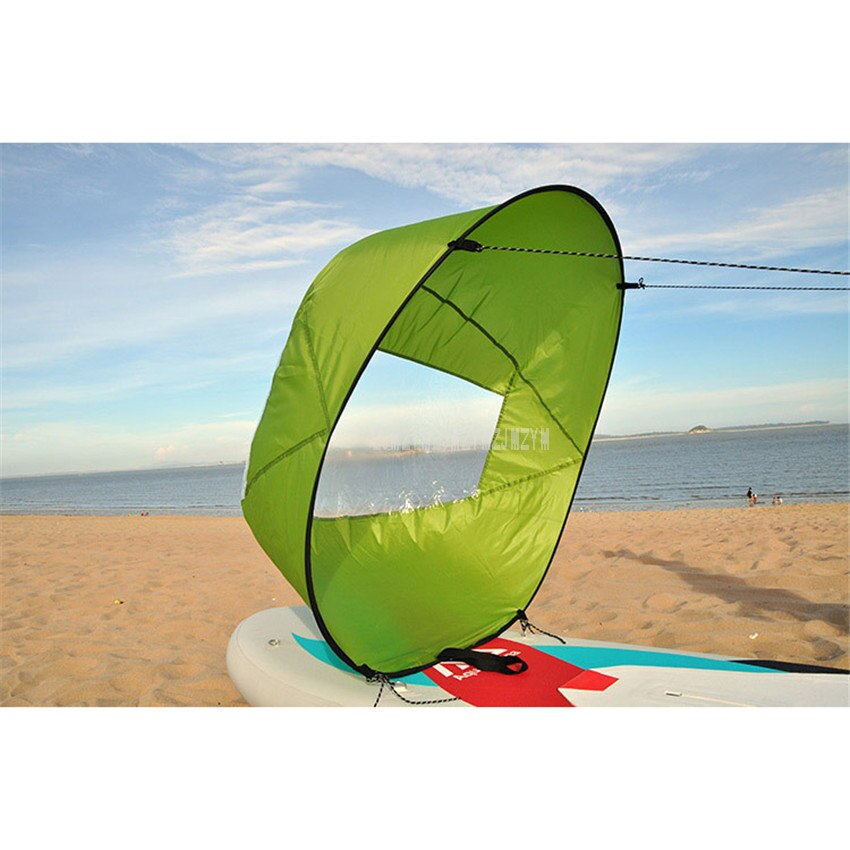 Bote de remos plegable de tamaño grande de 42/108cm para Kayak, vela de viento descendente, remo de canoa con ventana transparente, accesorio para barco a la deriva