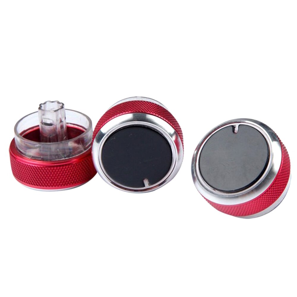 3 pièces/ensemble bouton de climatisation de voiture bouton de commande de chaleur bouton de commutation accessoires de voiture en alliage d'aluminium bouton ca pour Ford Focus: red