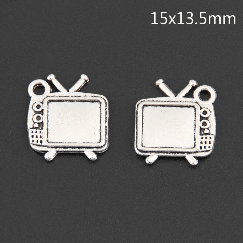 50pcs Couleur Argent 15x13.5mm Télévision Charmes Nécessités Quotidiennes TV Pendentif Fit BIJOUX À BRICOLER SOI-MÊME Des Accessoires Artisanaux: Default Title