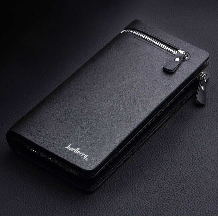 Homens carteira De Couro Carteiras Dos Homens de Negócios Marca dos homens Longo de Couro Com Zíper Carteira titular do Cartão Bolsa Da Moeda Da Embreagem carteira masculina