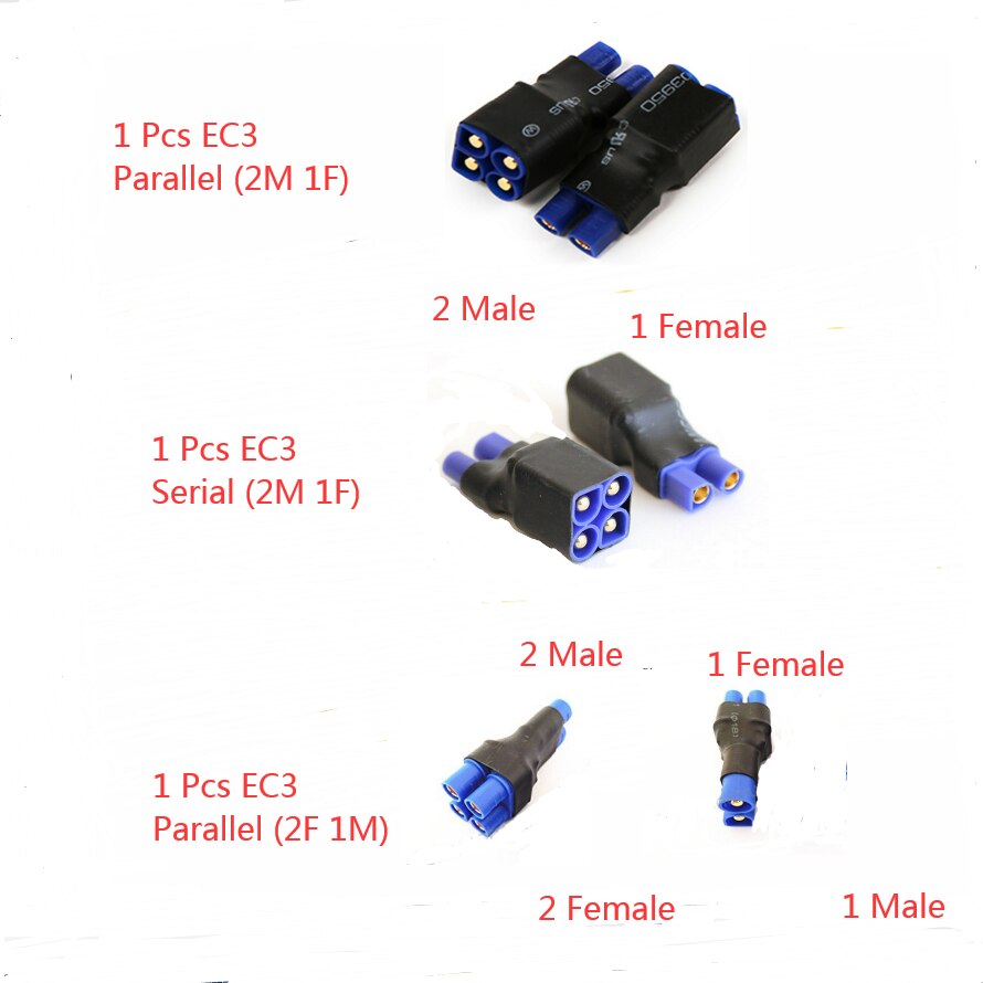 1 SZTUK Deans T Plug EC3 EC5 XT60 XT90 Równoległy adapter szeregowy Lipo Battery Converter Złącze Wtyczka DIY RC Model akcesoria